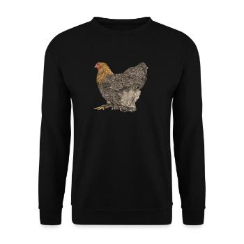 Brahma Hühner I Chicken Geflügel Motiv für - Unisex Pullover - Schwarz - Vorne - Alina (178cm) & Michal (187cm)