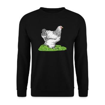 Brahma Hühner I Chicken Geflügel Motiv für - Unisex Pullover - Schwarz - Vorne - Alina (178cm) & Michal (187cm)
