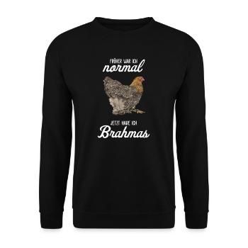 Brahma Chicken I Hen Egg Rooster Motif for Chicken Farmers - Unisex Sweatshirt - black - Front - Alina (178cm) & Michal (187cm)