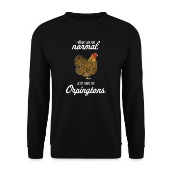 Orpington Chicken I Chicken Egg Rooster Motif for - Unisex Sweatshirt - black - Front - Alina (178cm) & Michal (187cm)