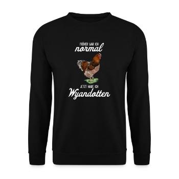 Wyandotten Huhn I Henne Ei Hahn Motiv für - Unisex Pullover - Schwarz - Vorne - Alina (178cm) & Michal (187cm)
