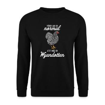 Wyandotten Huhn I Henne Ei Hahn Motiv für - Unisex Pullover - Schwarz - Vorne - Alina (178cm) & Michal (187cm)