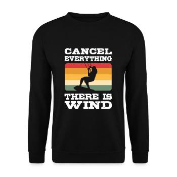 Cancel Everything There Is Wind Kitesurfing - Unisex Sweatshirt - black - Front - Alina (178cm) & Michal (187cm)