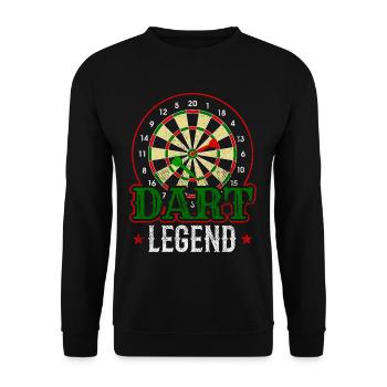 Dart Legend Joueur de fléchettes Bullseye - Sweat-shirt Unisexe - noir - Devant - Alina (178cm) & Michal (187cm)