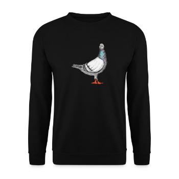 Taube I Vogel Brieftaube Motiv für Taubenzüchter - Unisex Pullover - Schwarz - Vorne - Alina (178cm) & Michal (187cm)