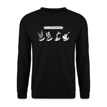 Bier Brauer I Hopfen Malz Bierbrauer Motiv für - Unisex Pullover - Schwarz - Vorne - Alina (178cm) & Michal (187cm)