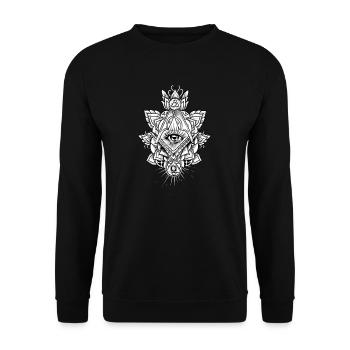 Franc-Maçon I Oeil de la Providence Loge motif - Sweat-shirt Unisexe - noir - Devant - Alina (178cm) & Michal (187cm)