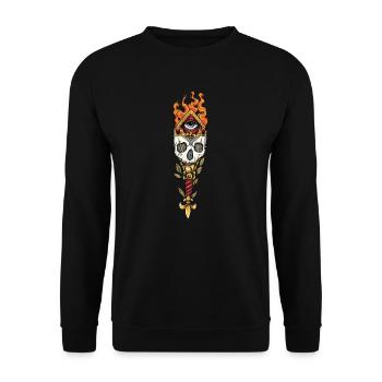 Franc-Maçon I Oeil de la Providence Loge motif - Sweat-shirt Unisexe - noir - Devant - Alina (178cm) & Michal (187cm)