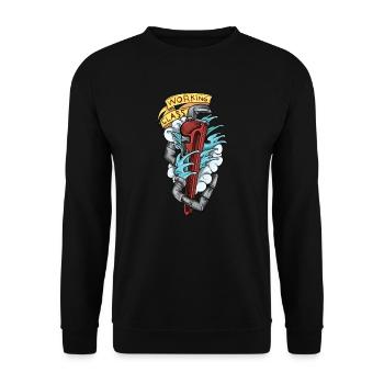 Plumber I guild heating engineer motif for plumber - Unisex Sweatshirt - black - Front - Alina (178cm) & Michal (187cm)