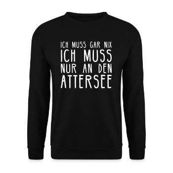 Attersee I Österreich Motiv für Österreicher - Unisex Pullover - Schwarz - Vorne - Alina (178cm) & Michal (187cm)