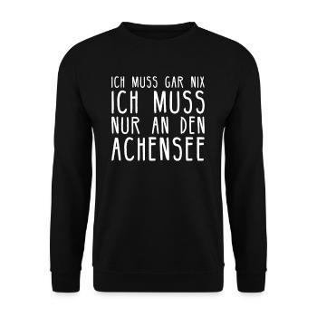 Achsensee I Tirol Jenbach Österreich Motiv für - Unisex Pullover - Schwarz - Vorne - Alina (178cm) & Michal (187cm)