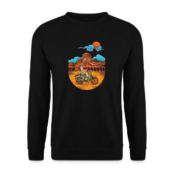 Vietnam I Saigon Scooter Pho Bo Travel Motive for - Unisex Sweatshirt - black - Front - Alina (178cm) & Michal (187cm)