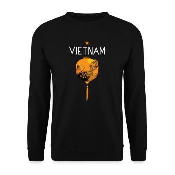 Vietnam I Hanoi Scooter Pho Bo Travel Motive for - Unisex Sweatshirt - black - Front - Alina (178cm) & Michal (187cm)