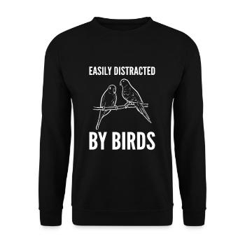 Easily Distracted By Birds Ornithology - Unisex Sweatshirt - black - Front - Alina (178cm) & Michal (187cm)