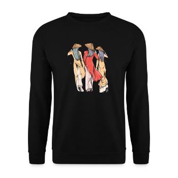Vietnam I Hanoi Scooter Pho Bo Motif de voyage pour - Sweat-shirt Unisexe - noir - Devant - Alina (178cm) & Michal (187cm)