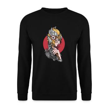 Valkyrie I Valkyrie Viking Valhalla motif pour - Sweat-shirt Unisexe - noir - Devant - Alina (178cm) & Michal (187cm)