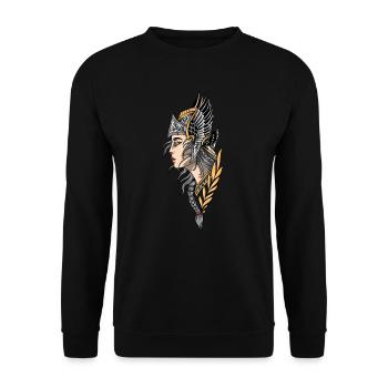 Valkyrie I Valkyrie Viking Valhalla motif pour - Sweat-shirt Unisexe - noir - Devant - Alina (178cm) & Michal (187cm)