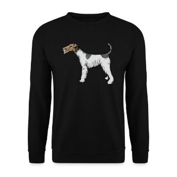Foxterrier Hund I Jagdhund Züchter Frauchen Motiv - Unisex Pullover - Schwarz - Vorne - Alina (178cm) & Michal (187cm)