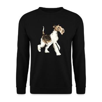Foxterrier Hund I Jagdhund Züchter Frauchen Motiv - Unisex Pullover - Schwarz - Vorne - Alina (178cm) & Michal (187cm)