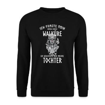 Walküre und Tochter I Wikinger Valhalla Motiv für - Unisex Pullover - Schwarz - Vorne - Alina (178cm) & Michal (187cm)