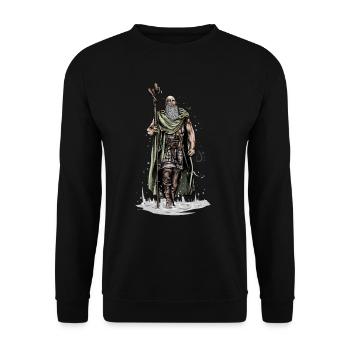 Druide I Kelten & Wikinger Norse Motiv für - Unisex Pullover - Schwarz - Vorne - Alina (178cm) & Michal (187cm)