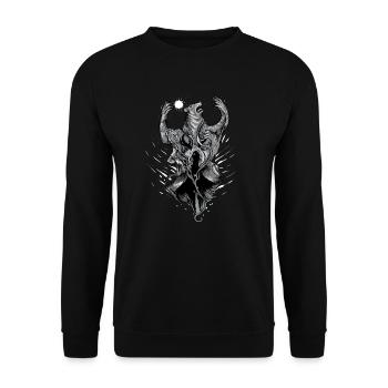 Druide I Kelten & Wikinger Norse Motiv für - Unisex Pullover - Schwarz - Vorne - Alina (178cm) & Michal (187cm)