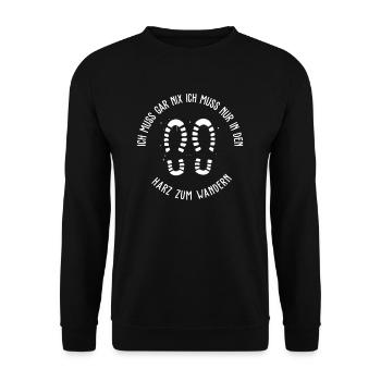 Harz I Brocken Brockenbahn Walpurgis Motiv für - Unisex Pullover - Schwarz - Vorne - Alina (178cm) & Michal (187cm)