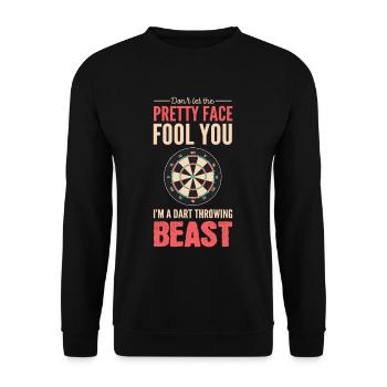 Ne laissez pas le joli visage vous tromper, je suis une fléchette - Sweat-shirt Unisexe - noir - Devant - Alina (178cm) & Michal (187cm)