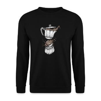 Café I Grain de café Portafilter Espresso Motif pour - Sweat-shirt Unisexe - noir - Devant - Alina (178cm) & Michal (187cm)
