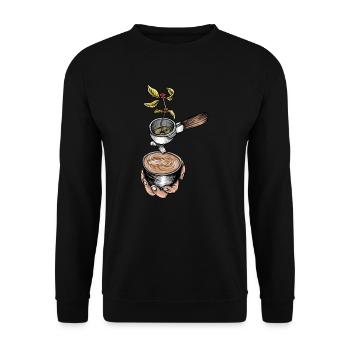 Café I Grain de café Portafilter Espresso Motif pour - Sweat-shirt Unisexe - noir - Devant - Alina (178cm) & Michal (187cm)