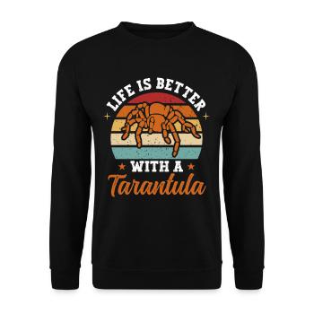 Life Is Better With A Tarantula Arachnid Spider - Unisex Sweatshirt - black - Front - Alina (178cm) & Michal (187cm)