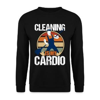 Cleaning Is My Cardio Housekeeping Housekeeper - Unisex Sweatshirt - black - Front - Alina (178cm) & Michal (187cm)