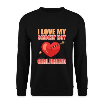 J’aime ma petite amie Smokin Hot Saint-Valentin - Sweat-shirt Unisexe - noir - Devant - Alina (178cm) & Michal (187cm)