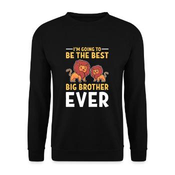 I’m Going to Be the Best Big Brother Ever Lion - Unisex Sweatshirt - black - Front - Alina (178cm) & Michal (187cm)