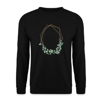 Hochzeit Blumenkranz I Braut Strauß Boho Stil - Unisex Pullover - Schwarz - Vorne - Alina (178cm) & Michal (187cm)