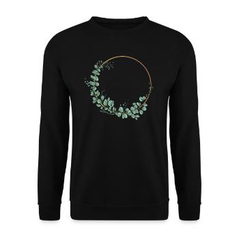 Hochzeit Blumenkranz I Braut Strauß Boho Stil - Unisex Pullover - Schwarz - Vorne - Alina (178cm) & Michal (187cm)