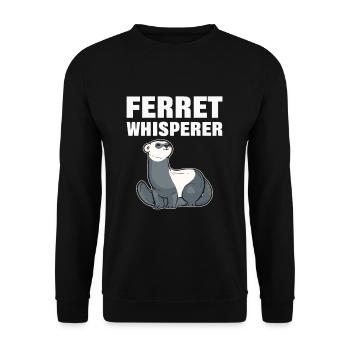 Ferret Whisperer Pet Ferrets Animal - Unisex Pullover - Schwarz - Vorne - Alina (178cm) & Michal (187cm)