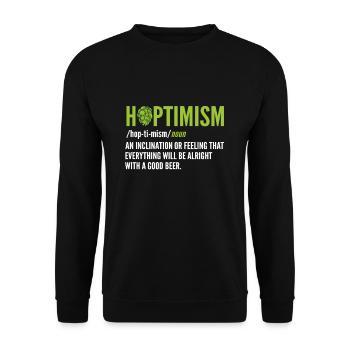 Hoptimism Beer Brewer and Beer Drinking - Unisex Pullover - Schwarz - Vorne - Alina (178cm) & Michal (187cm)