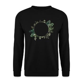 Hochzeit Blumenkranz I Braut Strauß Boho Stil - Unisex Pullover - Schwarz - Vorne - Alina (178cm) & Michal (187cm)