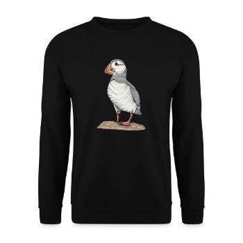 Papageitaucher I Alkenvogel Puffin Motiv für - Unisex Pullover - Schwarz - Vorne - Alina (178cm) & Michal (187cm)
