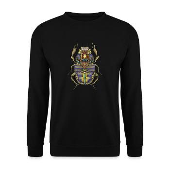 Egyptian Scarab I Dung Beetle Lucky Charm - Unisex Sweatshirt - black - Front - Alina (178cm) & Michal (187cm)