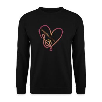 Querflöte I Musikinstrument Orchester Motiv für - Unisex Pullover - Schwarz - Vorne - Alina (178cm) & Michal (187cm)