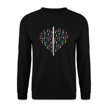 Querflöte I Musikinstrument Orchester Motiv für - Unisex Pullover - Schwarz - Vorne - Alina (178cm) & Michal (187cm)
