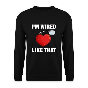 Je suis câblé comme cette sensibilisation aux maladies cardiaques - Sweat-shirt Unisexe - noir - Devant - Alina (178cm) & Michal (187cm)
