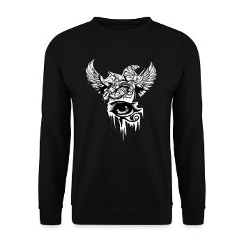 Horus I Eye Dieu égyptien Pharaon Faucon - Sweat-shirt Unisexe - noir - Devant - Alina (178cm) & Michal (187cm)