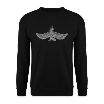 Isis Ägypten I Pharao Ägyptischer Gott - Unisex Pullover - Schwarz - Vorne - Alina (178cm) & Michal (187cm)