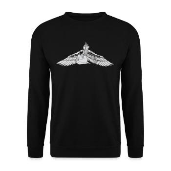 Nofretete I Pharao Echnaton Ägyptischer Gott - Unisex Pullover - Schwarz - Vorne - Alina (178cm) & Michal (187cm)