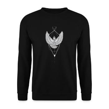 Nofretete I Pharao Echnaton Ägyptischer Gott - Unisex Pullover - Schwarz - Vorne - Alina (178cm) & Michal (187cm)
