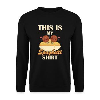 This Is My Spaghetti Shirt - Unisex Sweatshirt - black - Front - Alina (178cm) & Michal (187cm)