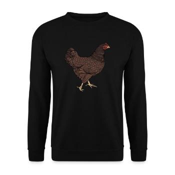 Barnevelder Huhn I Chicken Geflügel Motiv für - Unisex Pullover - Schwarz - Vorne - Alina (178cm) & Michal (187cm)